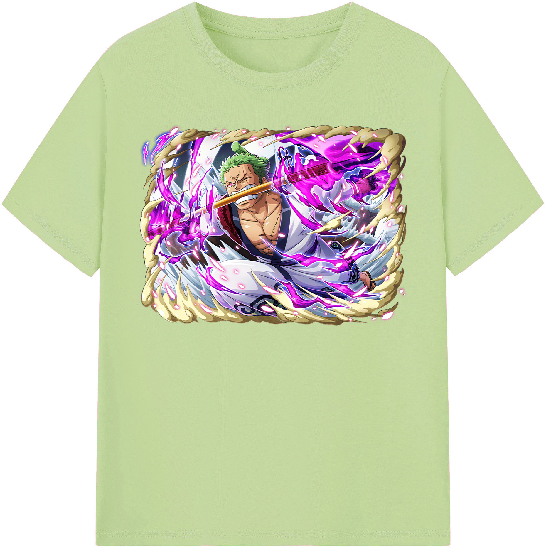 ワンピース ロロノア・ゾロ ONE PIECE Roronoa Zoro 綿100％半袖Tシャツ（フロントプリント）